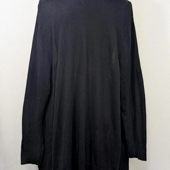 CROFT & BARROW! LIGHTWEIGHT BLACK DUSTER STYLE LONG OPEN CARDI SWEATER! SZ XXL - Picture 7 of 7